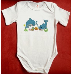 Two dolphine sea Embroidery Design