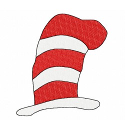 Funny Cat Hat Character Embroidery Design