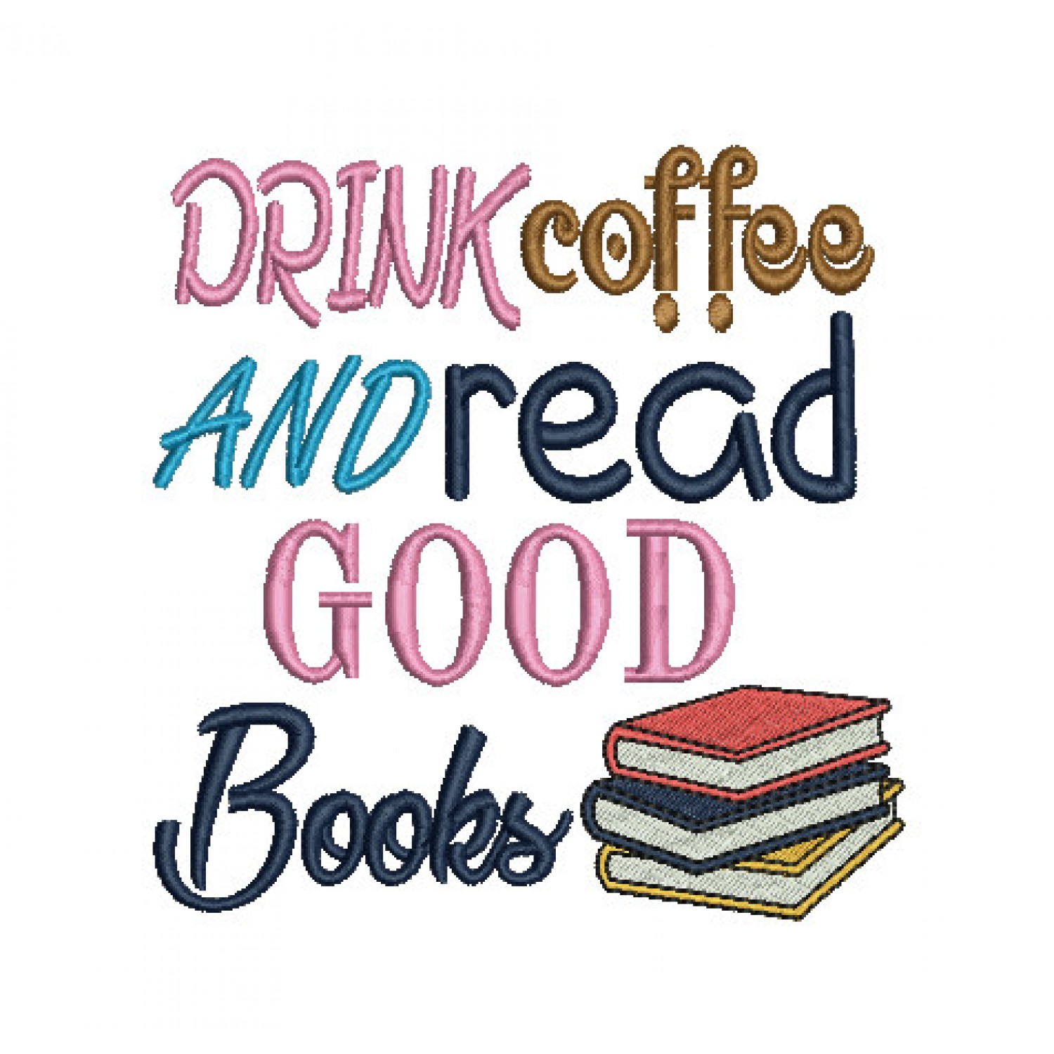 Drink coffee embroidery design