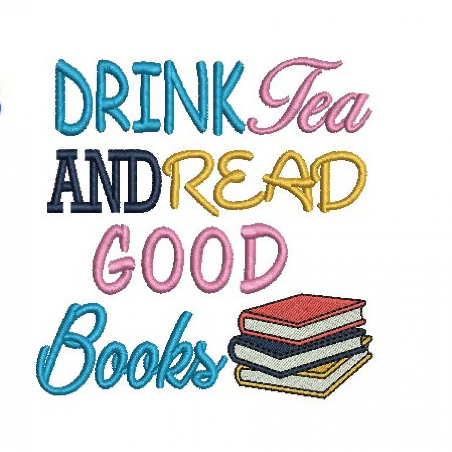 Drink tea embroidery design