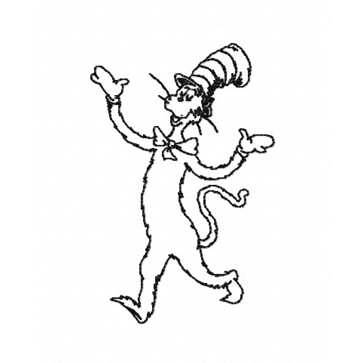 Playful Cat with Hat Embroidery Design