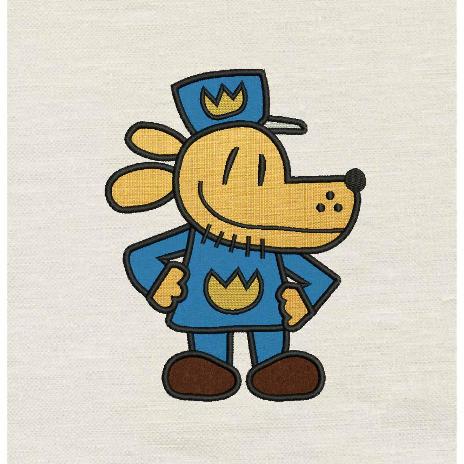 Dog Superhero Applique Embroidery Design