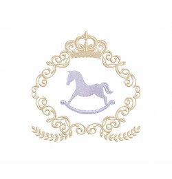Baby Crown Rocking Horse Embroidery 3 Sizes