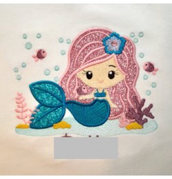 Cute Mermaid Embroidery Design 5x7 Cute Mermaid Embroidery Design 5x7