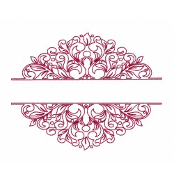 Damask Redwork Embroidery Design