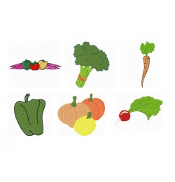 Vegetables Embroidery Design Set 6 Designs