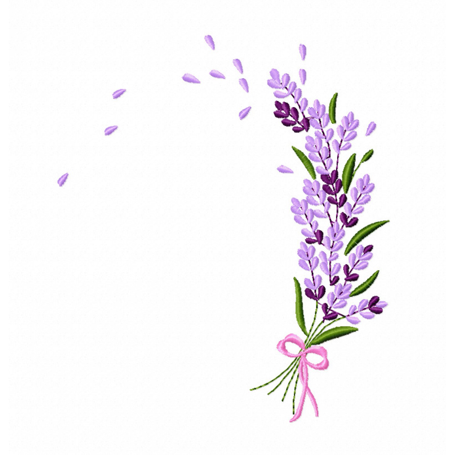 Lavender Floral Embroidery Design