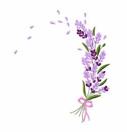 Lavender Floral Embroidery Design
