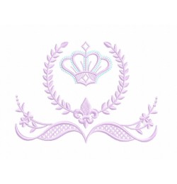 Crown frame Embroidery Design