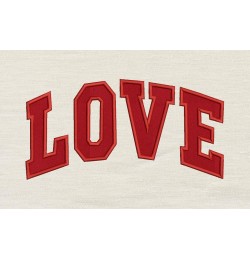 Love Applique Embroidery Design 4 sizes
