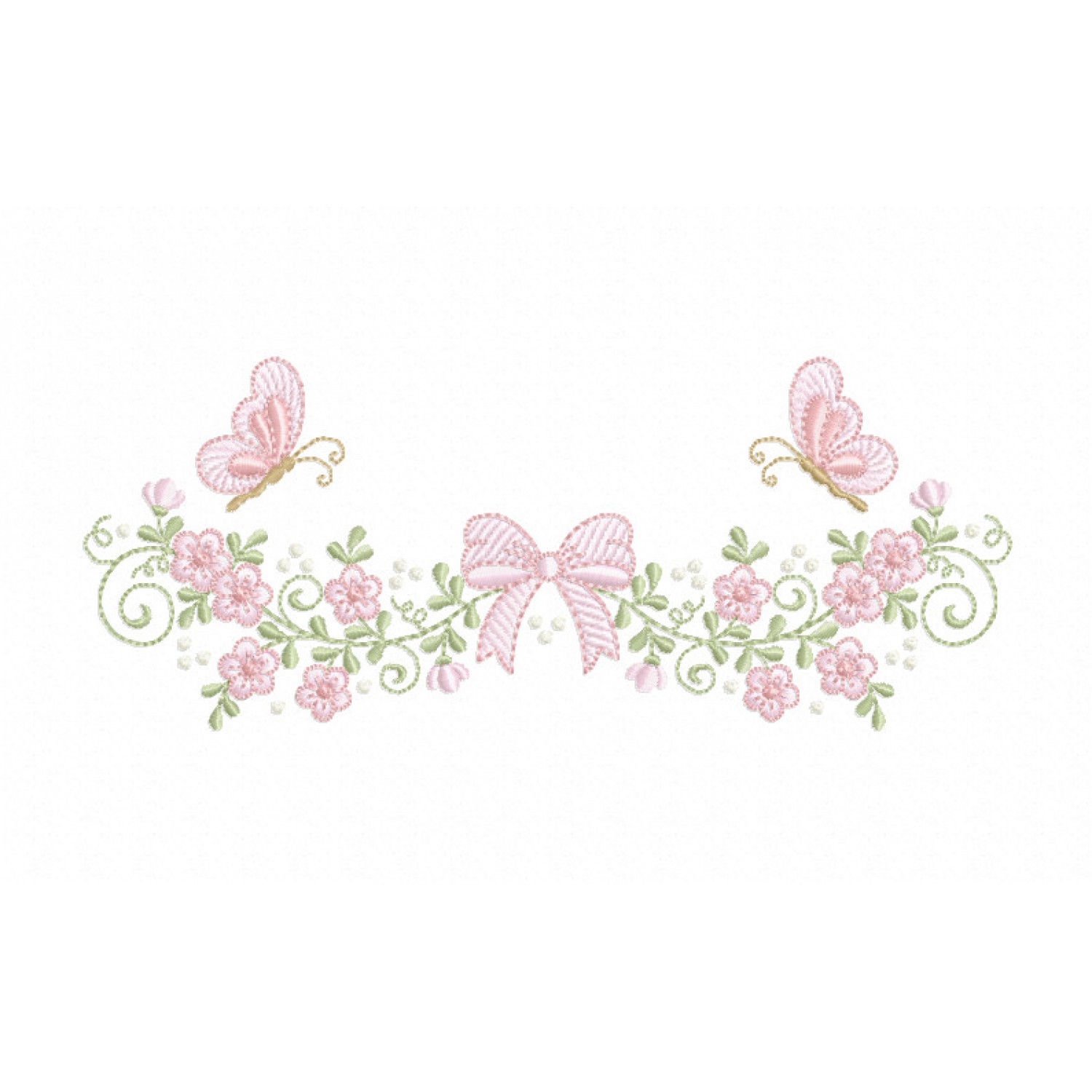 Roses and butterflies Embroidery Design 3 sizes