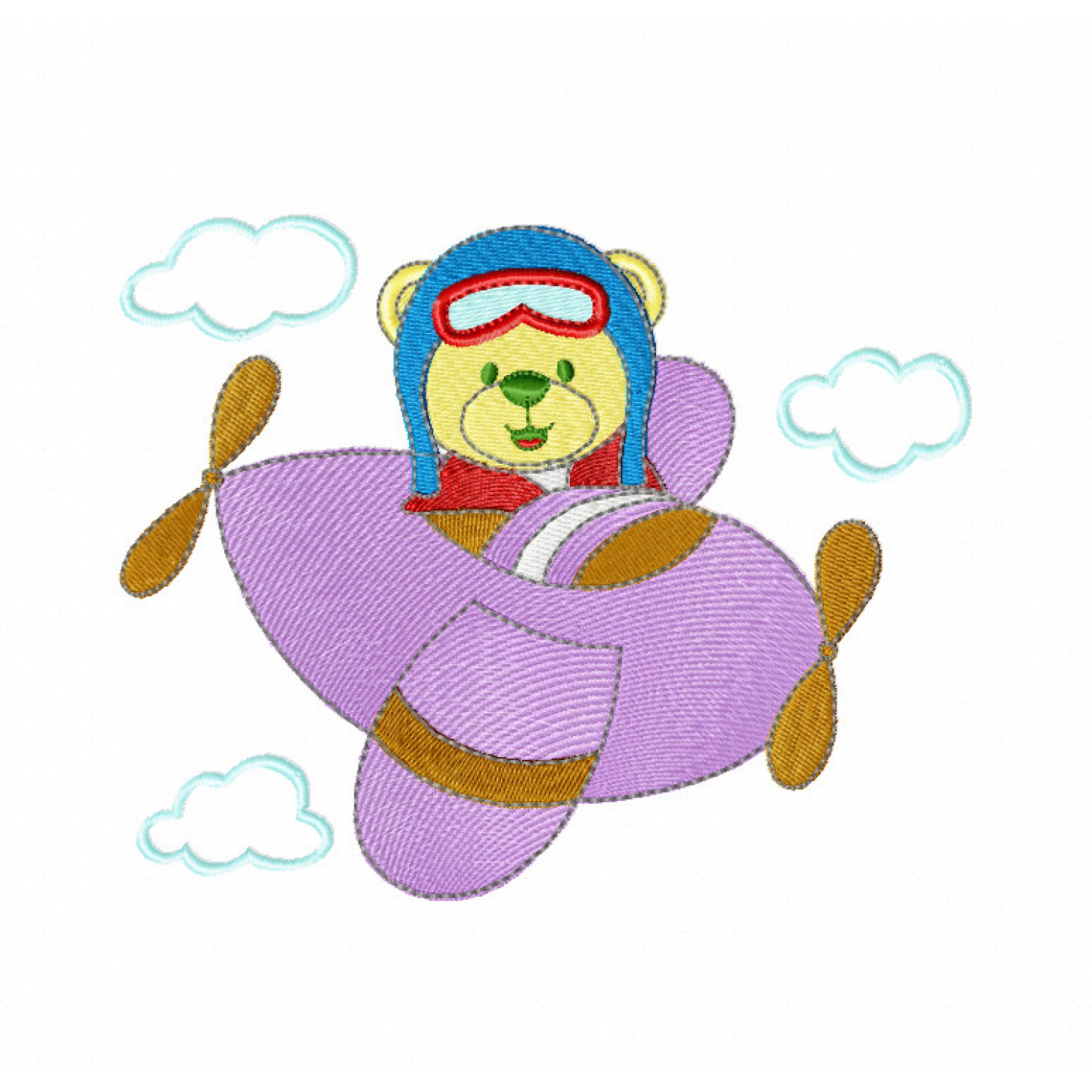 Flying bear Embroidery Design