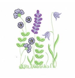 Lavender machine embroidery design