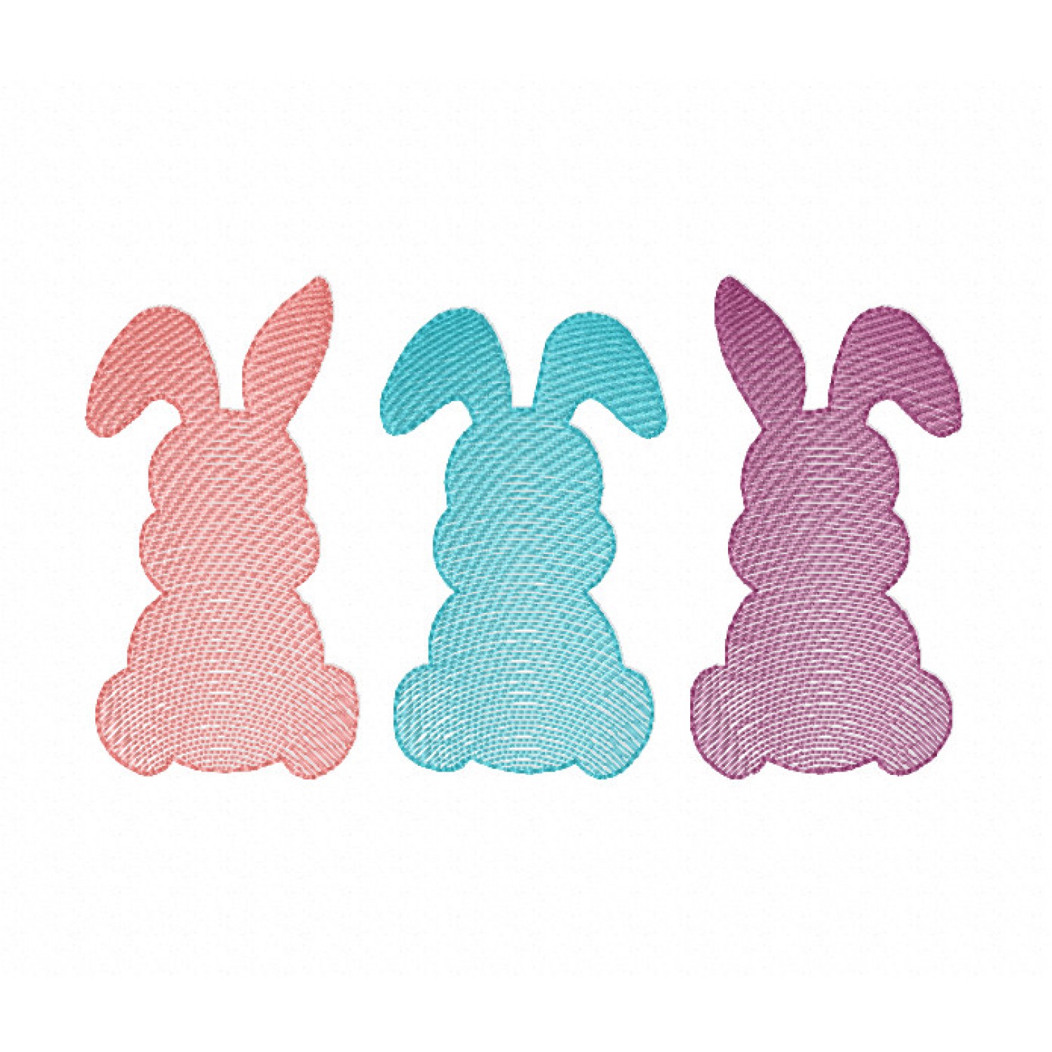 Bunny Trio Embroidery Design