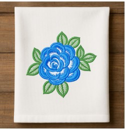 Rose blue Embroidery Design