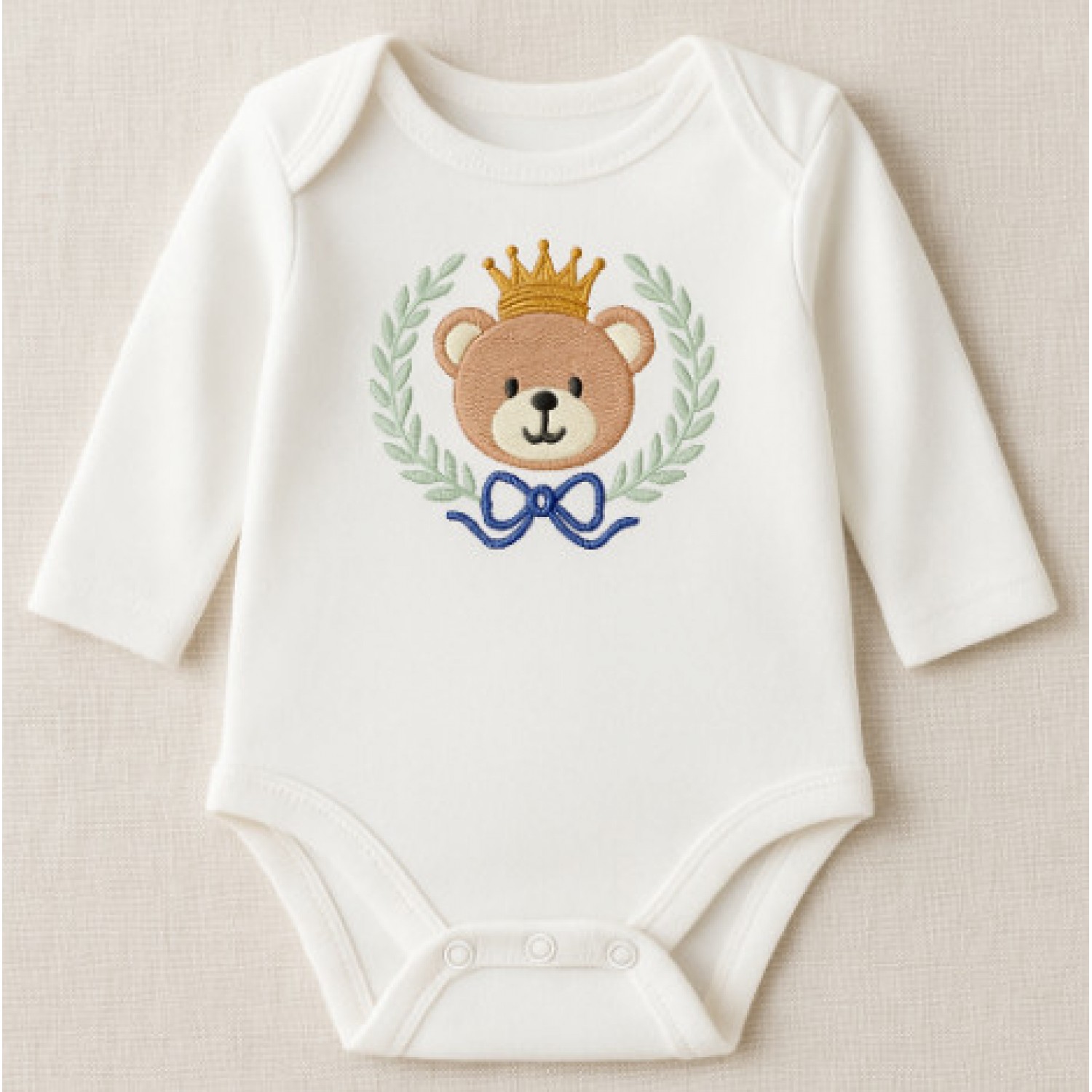 Little Baby Bear face Embroidery Design 5x7