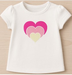 Cute Colorful Hearts Embroidery Design