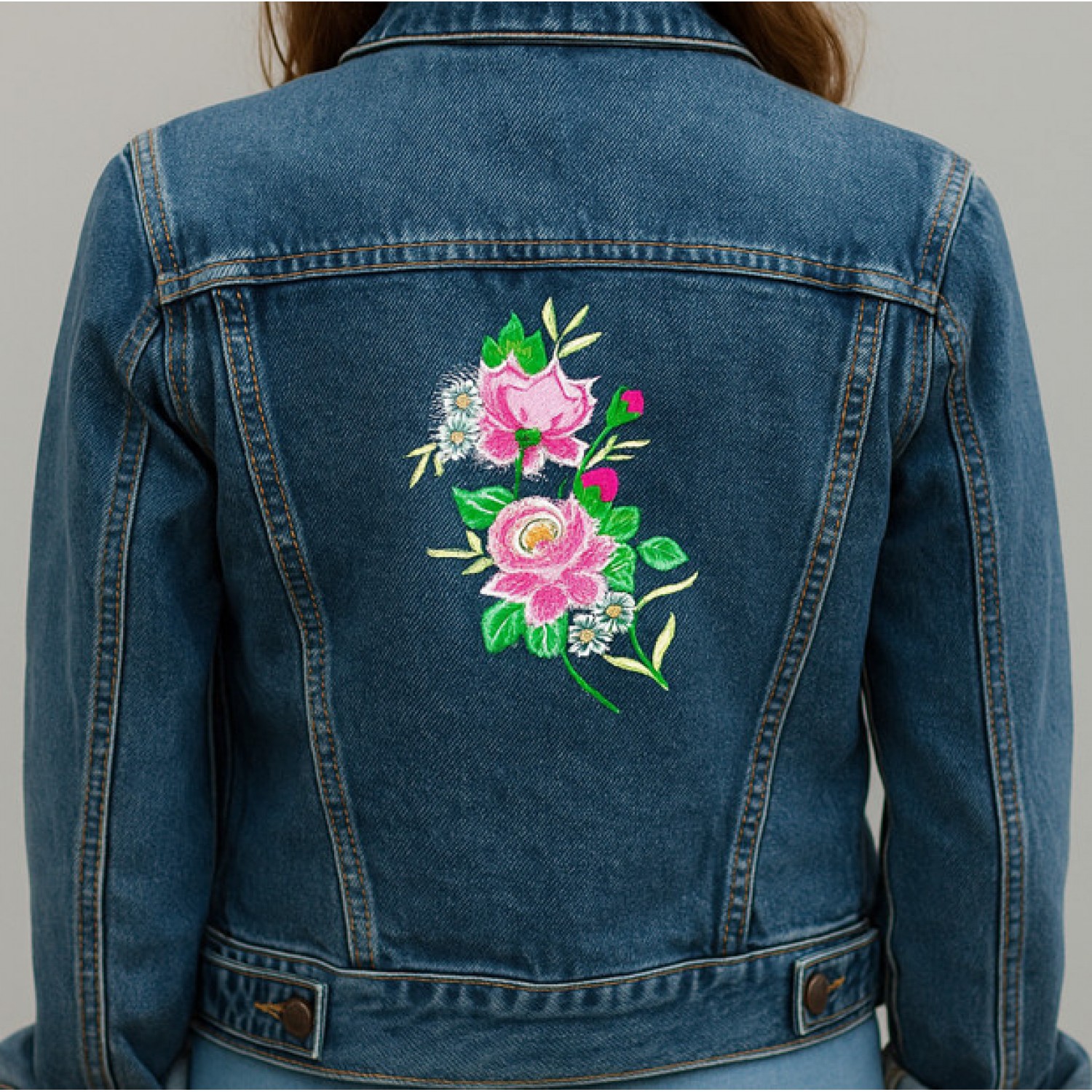 Elegant Pink Floral Bouquet Embroidery Design