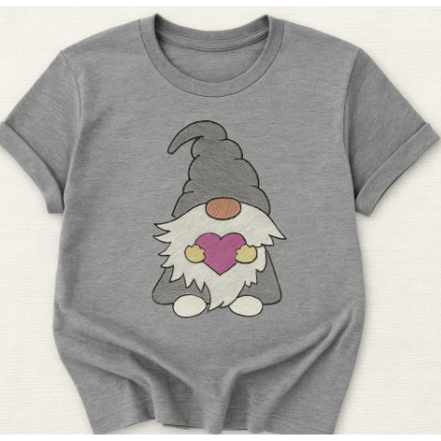 Love Gnome Embroidery Design 4x4