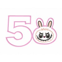 Labubu Birthday Number 5 Free Embroidery Design