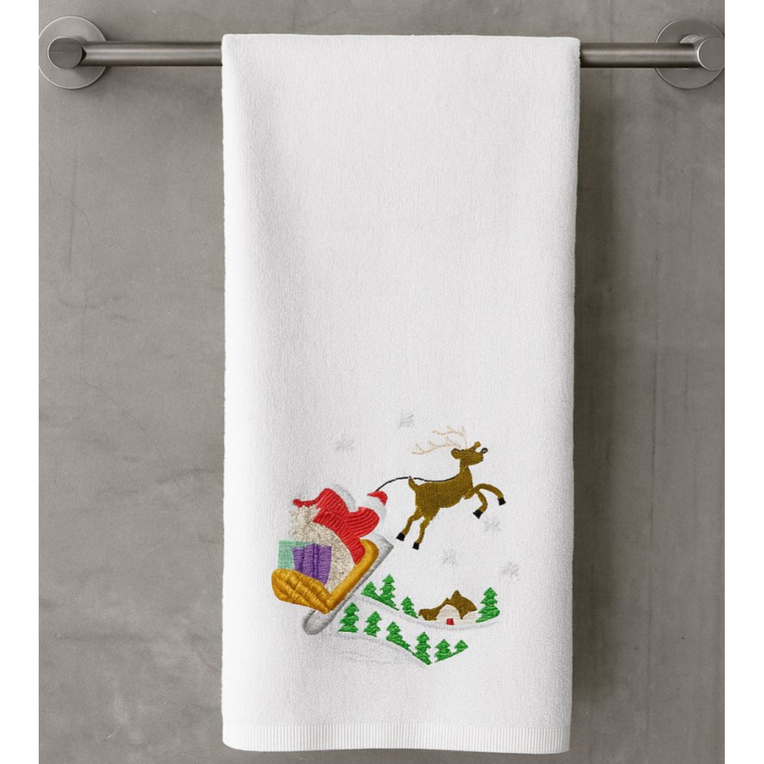 Santa Sleigh Embroidery Design