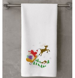 Santa Sleigh Embroidery Design