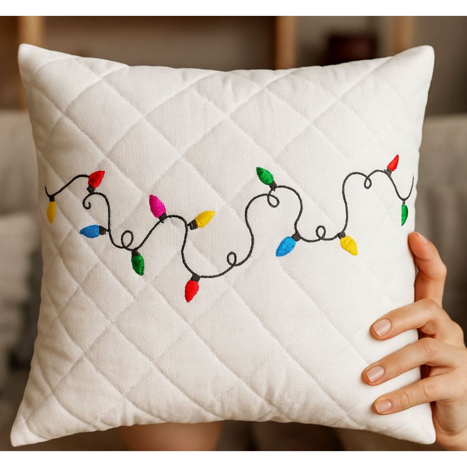 Cute Bulbs Christmas Embroidery Design