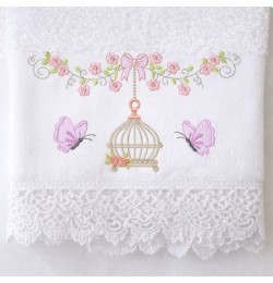 Cage and butterflies Embroidery Design