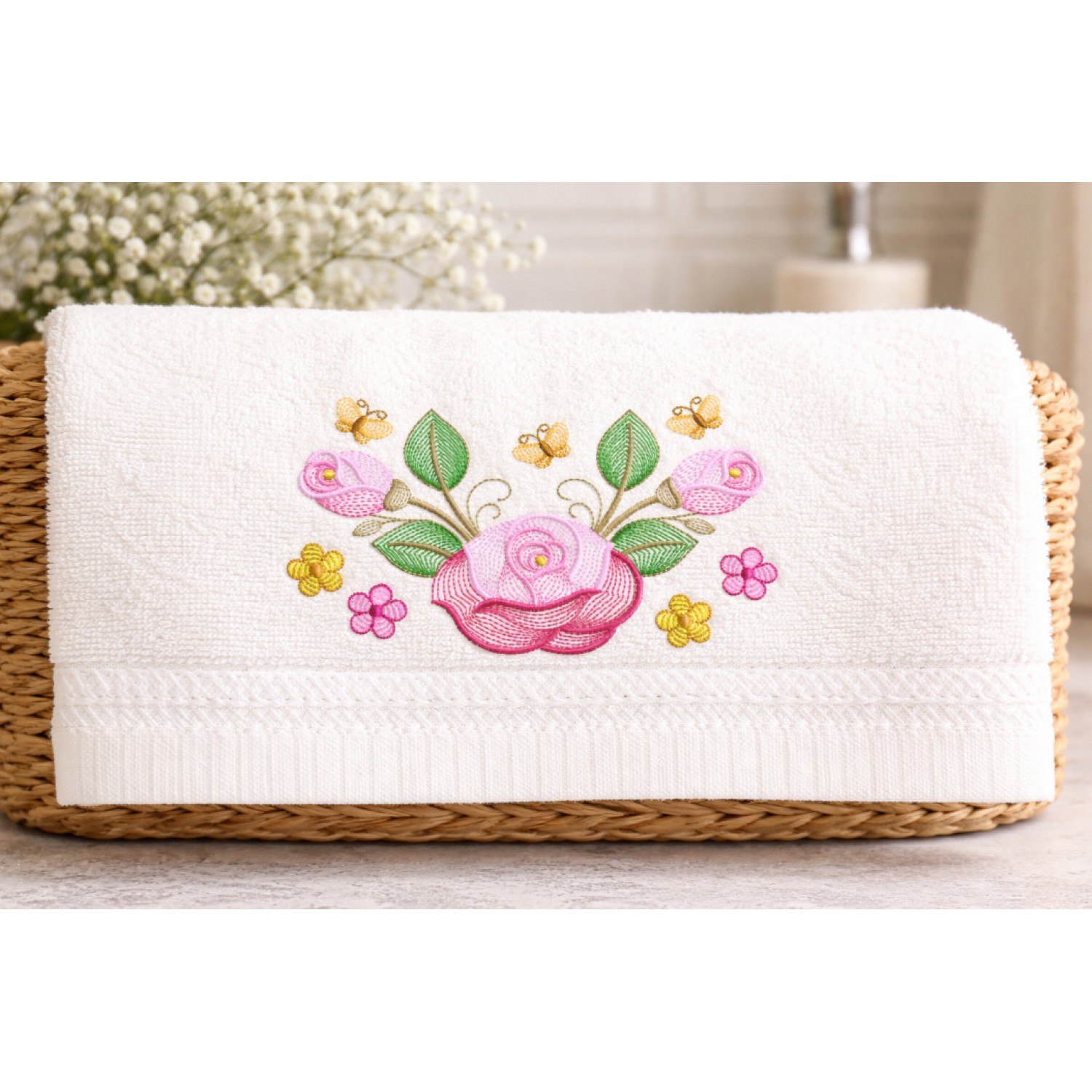 Flowers and butterflies Embroidery Design