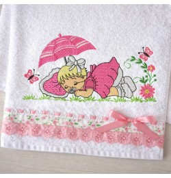 Free Cute Baby girl sleeping Embroidery Design 5X7
