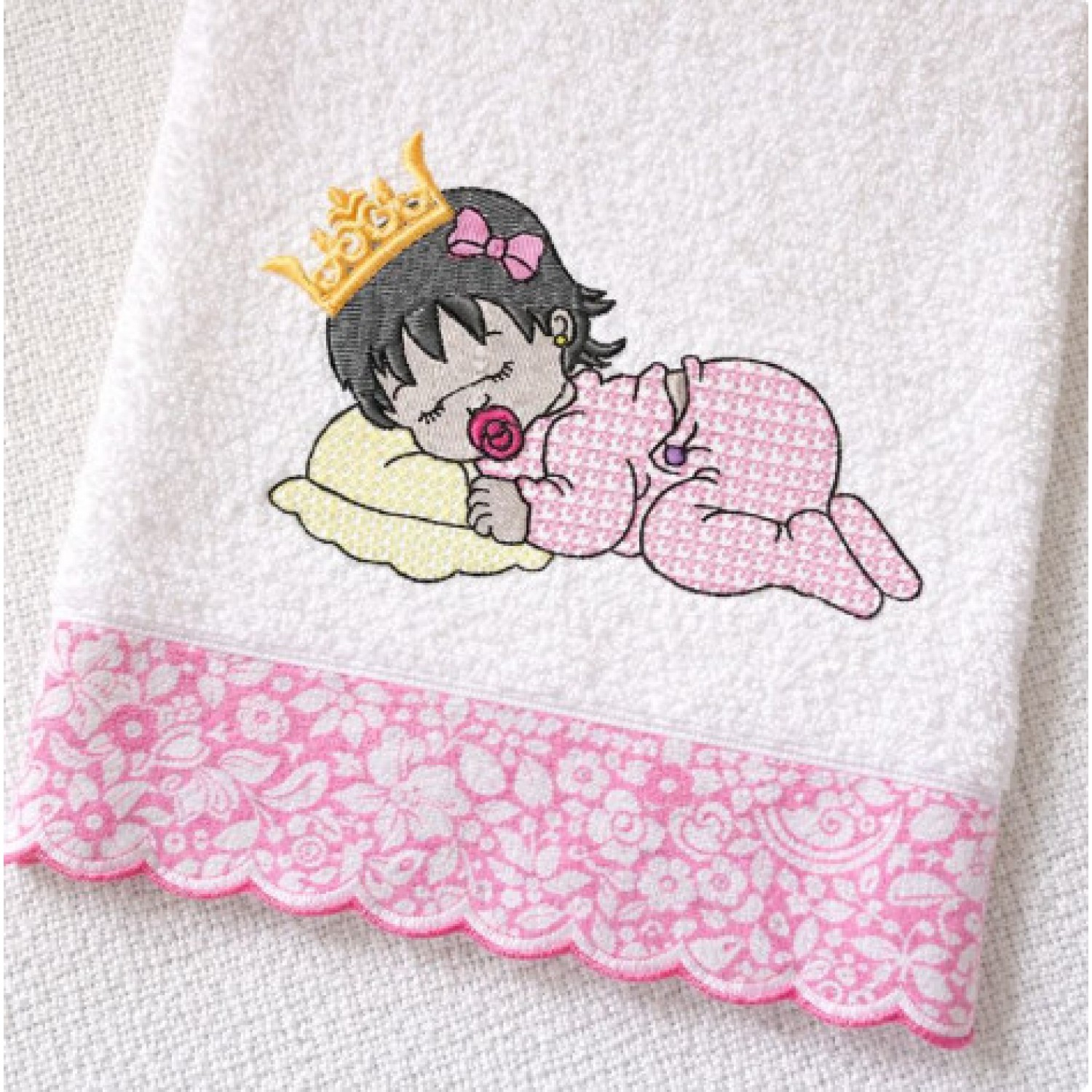 Cue Free Baby Girl Embroidery Design 5x7