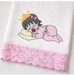 Cue Free Baby Girl Embroidery Design 5x7