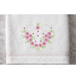 Heart rose Embroidery Design