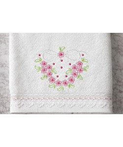 Heart rose Embroidery Design Heart rose Embroidery Design