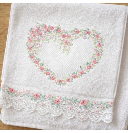 Heart roses embroidery design