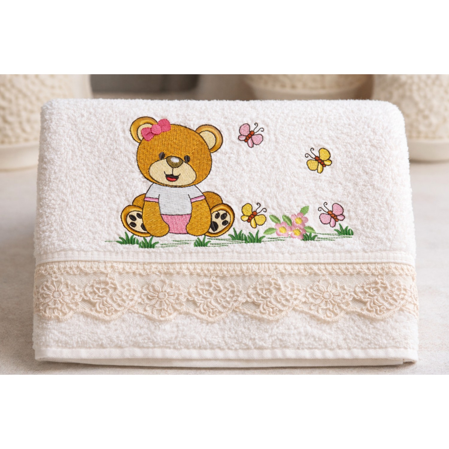 Baby Bear Girl Free Embroidery Design 5x7