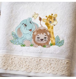 Safari Animals Embroidery Design 6X10