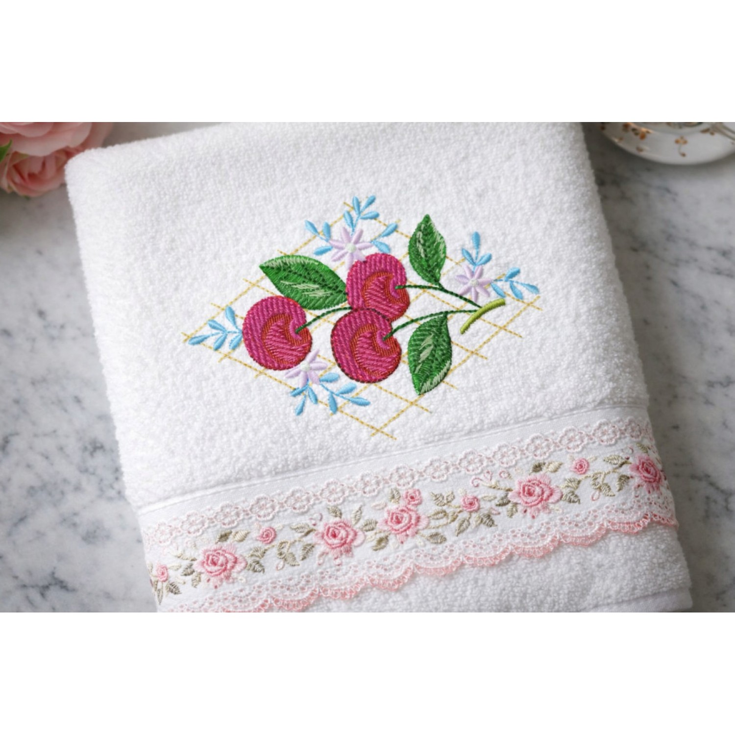  Cute Cherry Fruit Embroidery Design