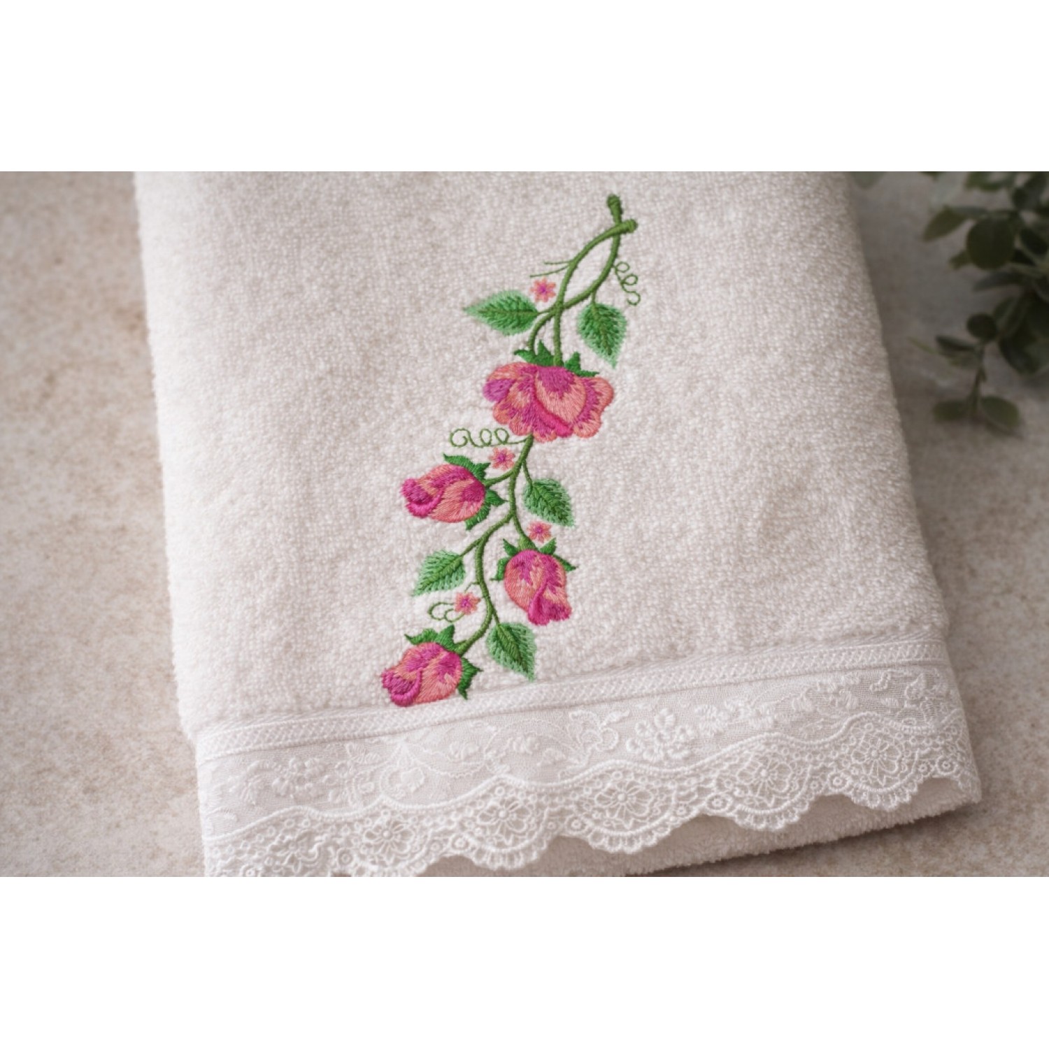 Branch Roses Embroidery Design Free 5x7