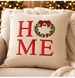 Home Christmas wreath Embroidery Design