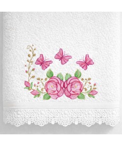 Decorative Rose Butterfly Embroidery Design