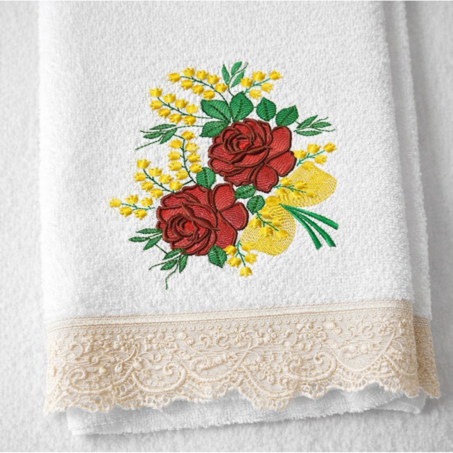 Beautiful red flowers Embroidery Design