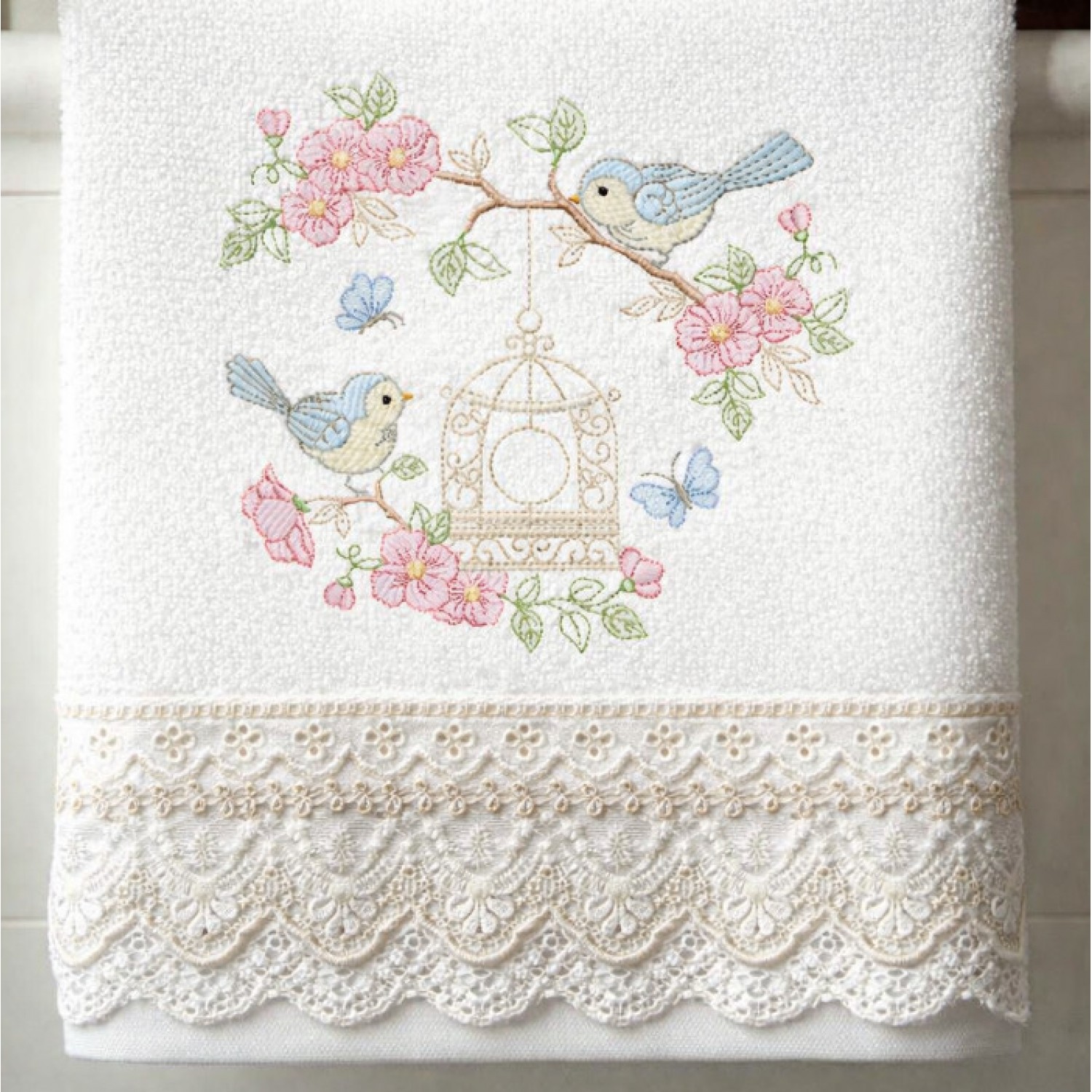 Two blue birds Embroidery Design