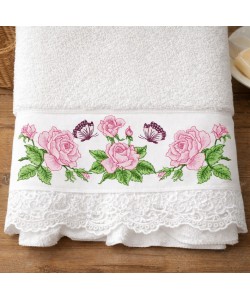 Three Flowers and Butterflies Embroidery Design – 5x7 Hoop Pattern