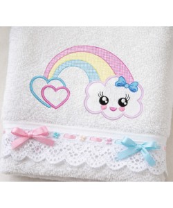 Cloud of hearts Embroidery Design