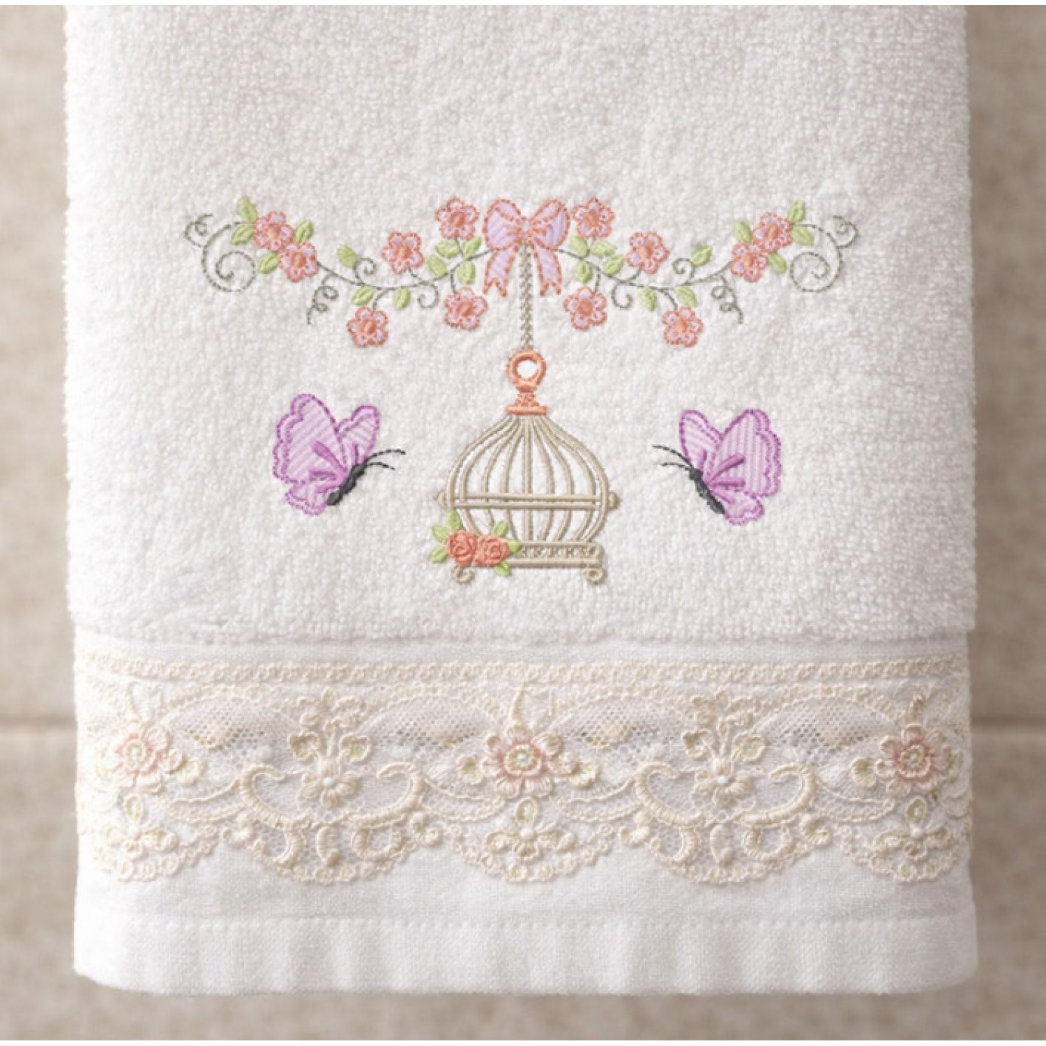 Butterfly and Cage Embroidery Design