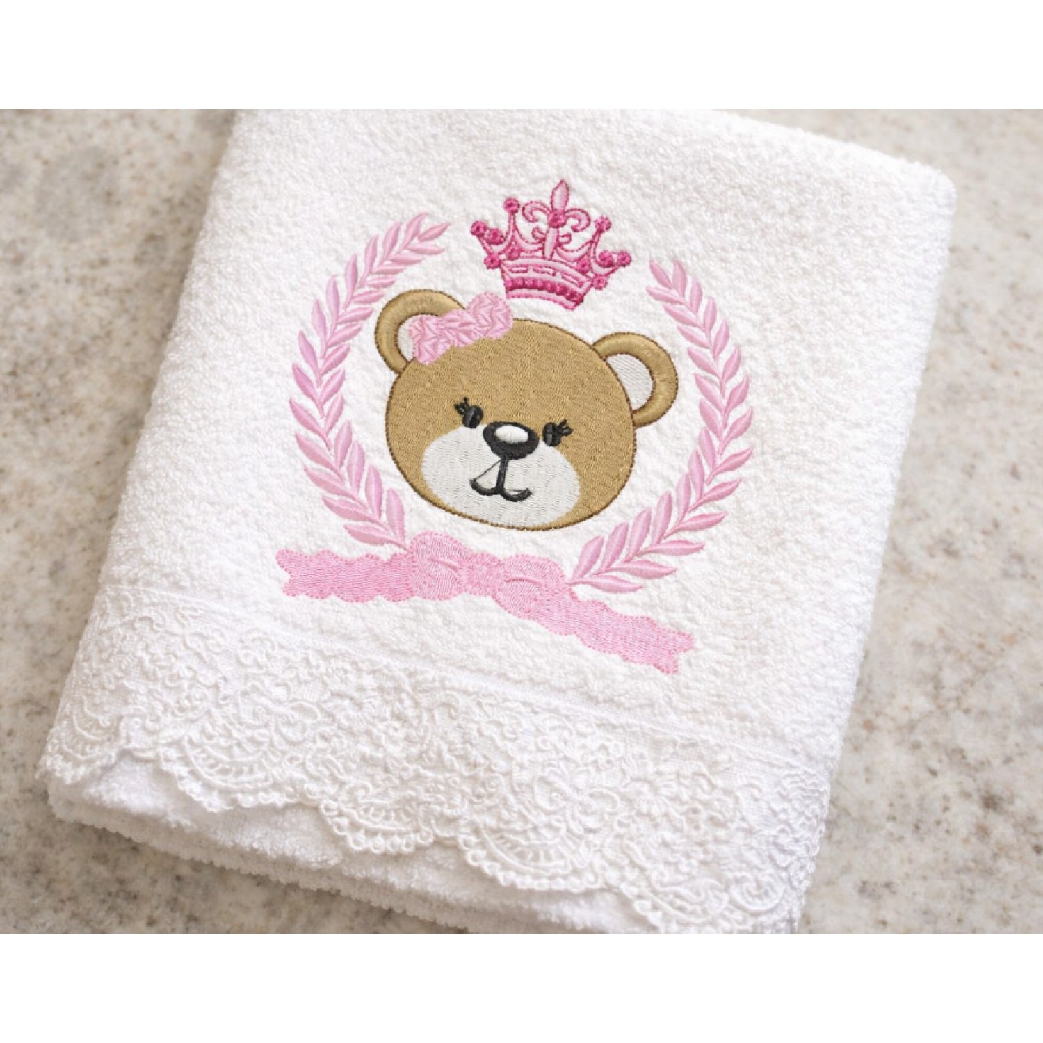 Cute Bear Face Embroidery Design