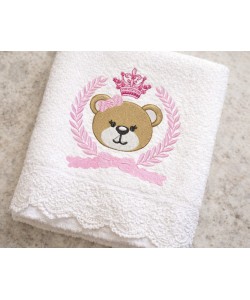 Cute Bear Face Embroidery Design