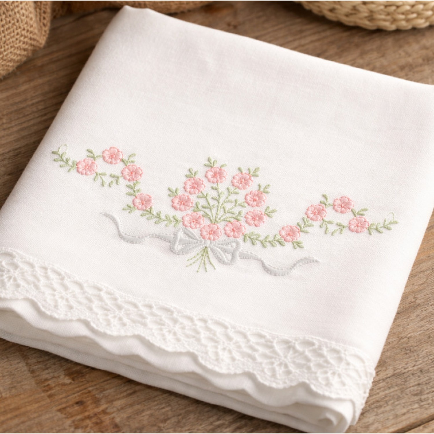 Rose Bow Embroidery Design 5x7 Multi-Format Machine Embroidery File