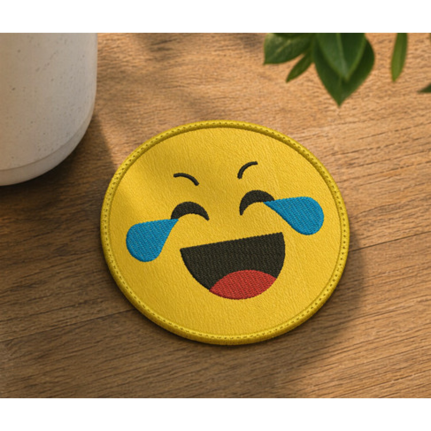 Laughing Tears Smiley Face In The Hoop Embroidery Design 4x4